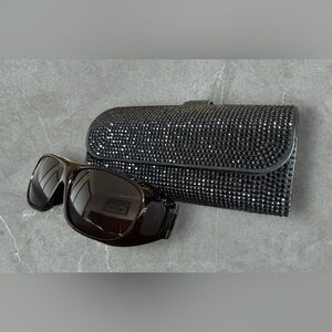 Black Sunglasses with Blingy Case